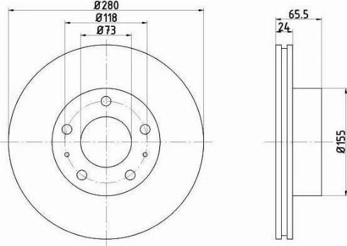 HELLA 8DD 355 104-411 - Тормозной диск www.autospares.lv