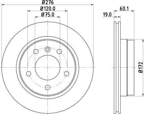 HELLA 8DD 355 127-181 - Тормозной диск www.autospares.lv