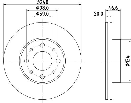 HELLA 8DD 355 105-881 - Bremžu diski www.autospares.lv