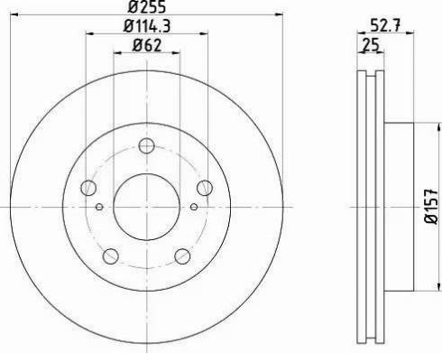 HELLA 8DD 355 105-241 - Bremžu diski autospares.lv