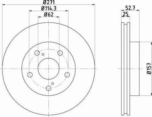 HELLA 8DD 355 105-261 - Bremžu diski autospares.lv