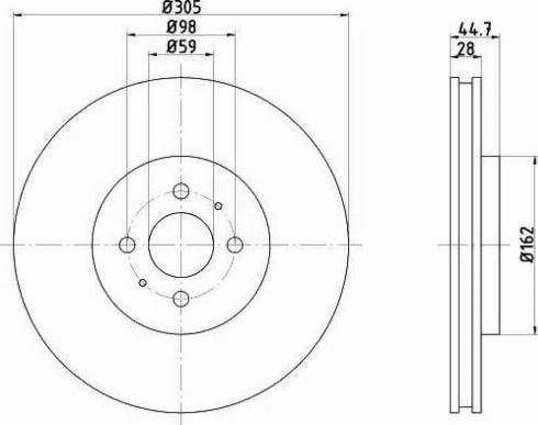 HELLA 8DD 355 106-201 - Bremžu diski www.autospares.lv