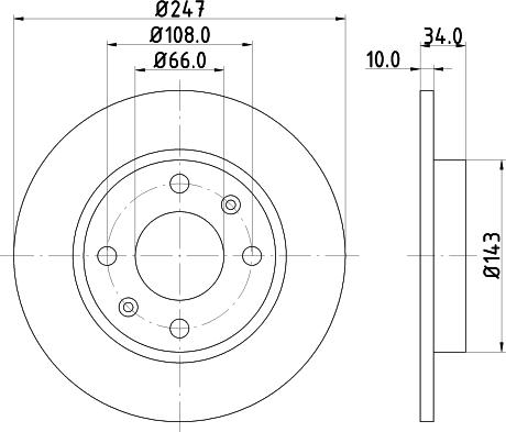 HELLA 8DD 355 100-841 - Bremžu diski autospares.lv