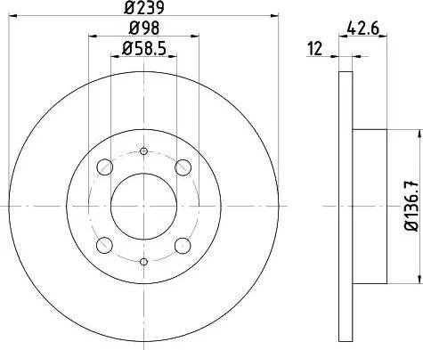 HELLA 8DD 355 101-481 - Bremžu diski autospares.lv