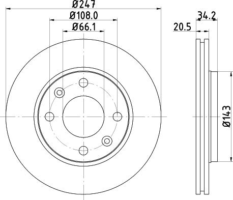 HELLA 8DD 355 101-801 - Bremžu diski www.autospares.lv