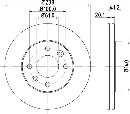 HELLA 8DD 355 101-261 - Bremžu diski autospares.lv