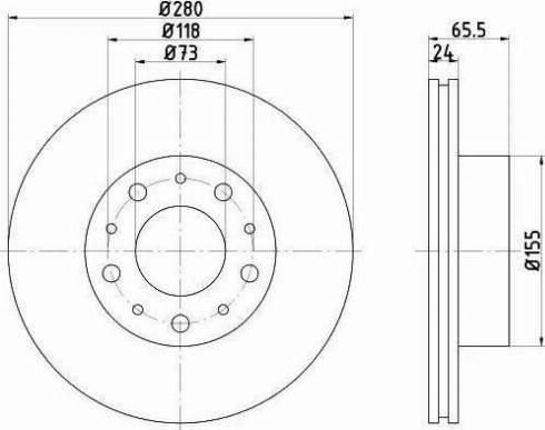 HELLA 8DD 355 109-001 - Тормозной диск www.autospares.lv