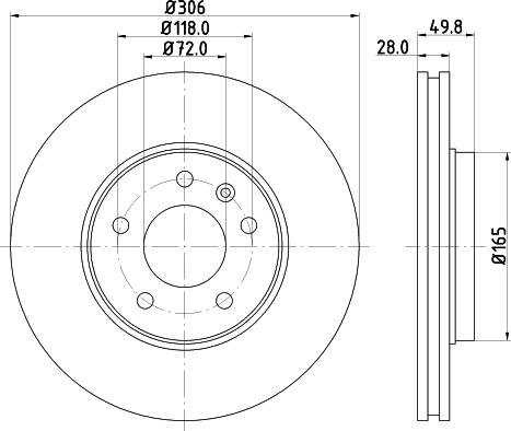 HELLA 8DD 355 108-951 - Bremžu diski autospares.lv