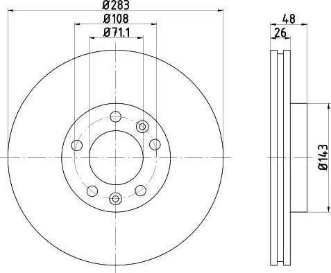 HELLA 8DD 355 108-411 - Тормозной диск www.autospares.lv