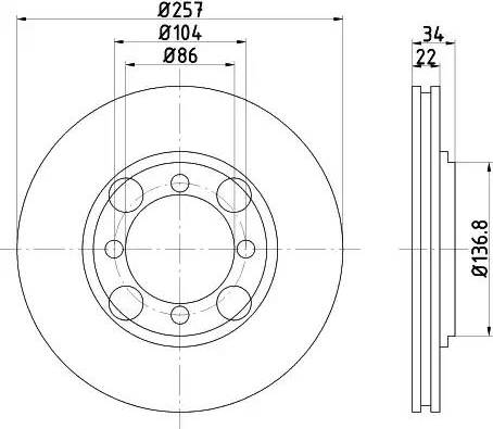 HELLA 8DD 355 103-281 - Bremžu diski www.autospares.lv