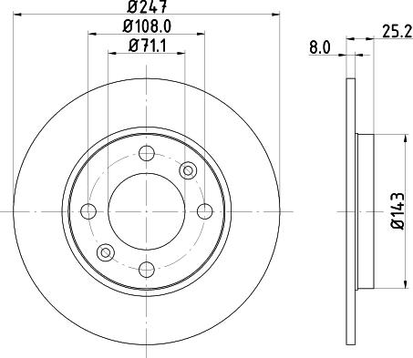 HELLA 8DD 355 124-371 - Bremžu diski autospares.lv