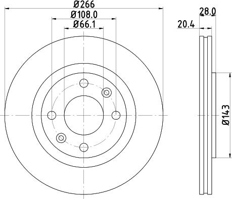 HELLA 8DD 355 102-051 - Bremžu diski autospares.lv