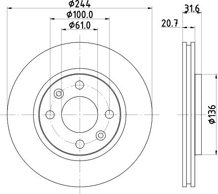 HELLA 8DD 355 102-151 - Bremžu diski www.autospares.lv