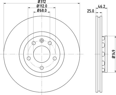 HELLA 8DD 355 107-521 - Bremžu diski www.autospares.lv