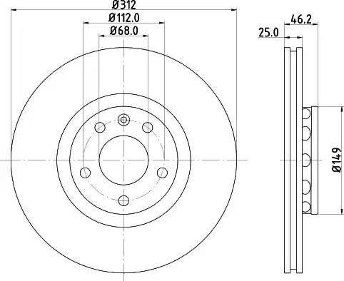 HELLA 8DD 355 107-511 - Bremžu diski autospares.lv