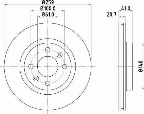 HELLA 8DD 355 107-121 - Bremžu diski autospares.lv