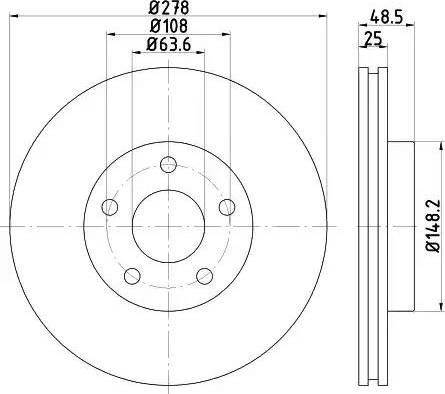 HELLA 8DD 355 119-491 - Bremžu diski autospares.lv