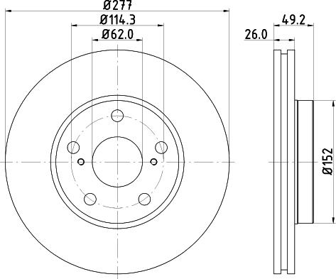 HELLA 8DD 355 119-661 - Bremžu diski www.autospares.lv