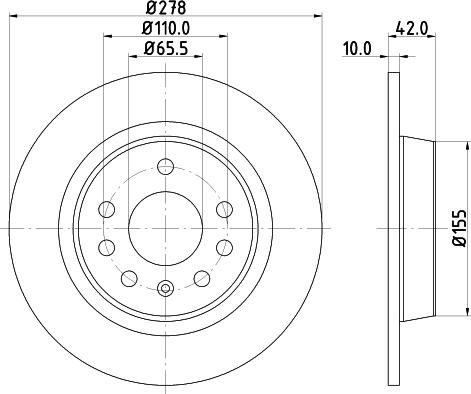 HELLA 8DD 355 119-111 - Bremžu diski www.autospares.lv