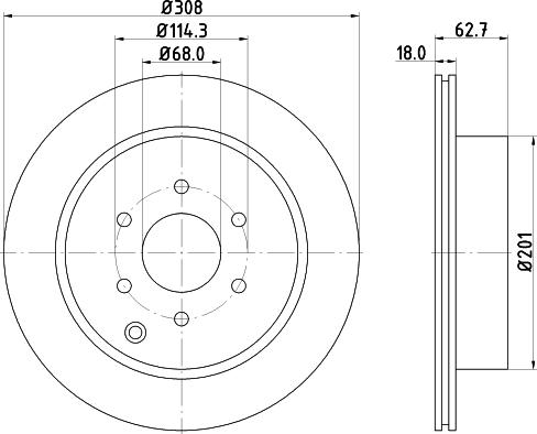 HELLA 8DD 355 115-851 - Bremžu diski autospares.lv