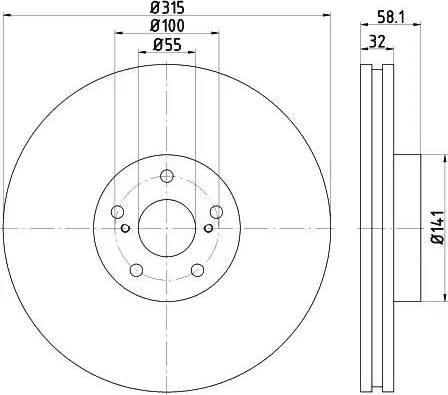 HELLA 8DD 355 115-701 - Bremžu diski www.autospares.lv