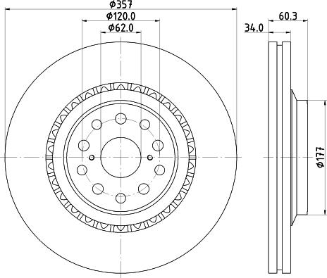 HELLA 8DD 355 116-921 - Bremžu diski autospares.lv