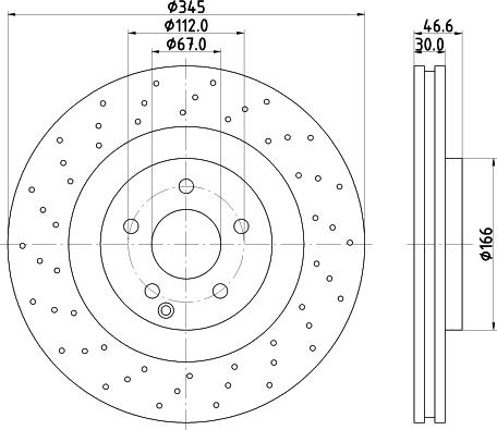 HELLA 8DD 355 110-132 - Bremžu diski www.autospares.lv