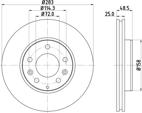 HELLA 8DD 355 110-361 - Bremžu diski www.autospares.lv