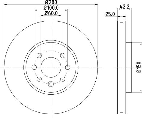 HELLA 8DD 355 110-251 - Bremžu diski www.autospares.lv