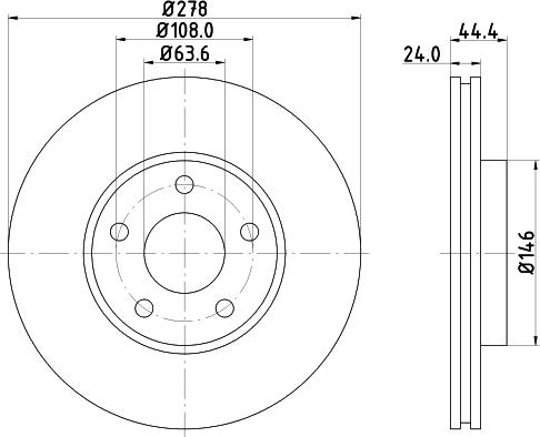 HELLA 8DD 355 110-282 - Тормозной диск www.autospares.lv