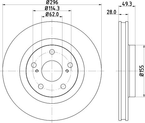 HELLA 8DD 355 118-561 - Bremžu diski autospares.lv