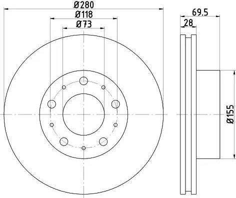 HELLA 8DD 355 113-691 - Bremžu diski autospares.lv