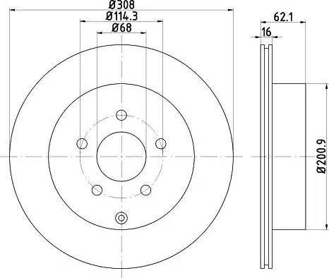 HELLA 8DD 355 113-031 - Bremžu diski www.autospares.lv