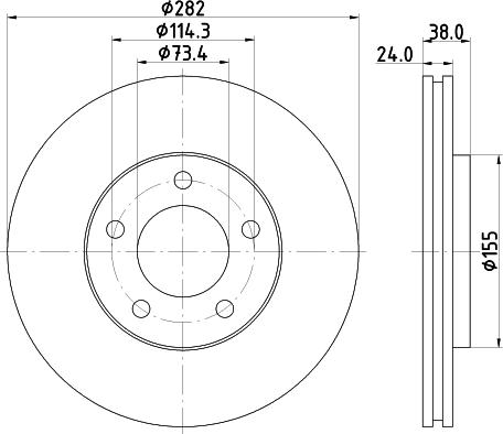 HELLA 8DD 355 113-381 - Bremžu diski autospares.lv