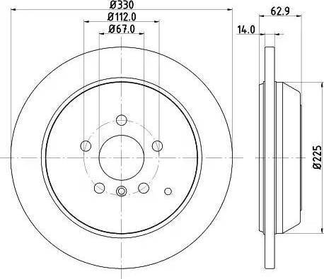 HELLA 8DD 355 122-061 - Bremžu diski autospares.lv