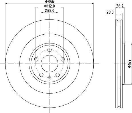 HELLA 8DD 355 134-851 - Bremžu diski www.autospares.lv