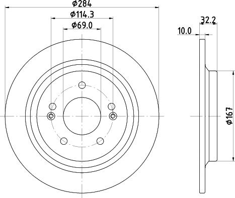 HELLA 8DD 355 132-921 - Bremžu diski www.autospares.lv