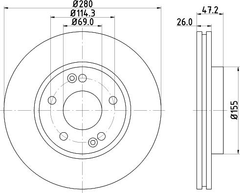 HELLA 8DD 355 129-431 - Bremžu diski www.autospares.lv