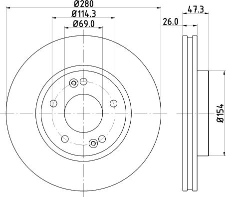 HELLA 8DD 355 129-711 - Bremžu diski autospares.lv