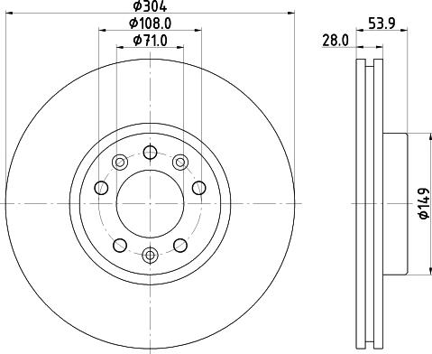 HELLA 8DD 355 125-411 - Bremžu diski www.autospares.lv