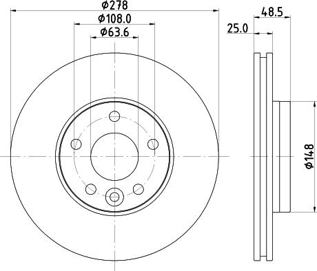 HELLA 8DD 355 126-561 - Bremžu diski autospares.lv