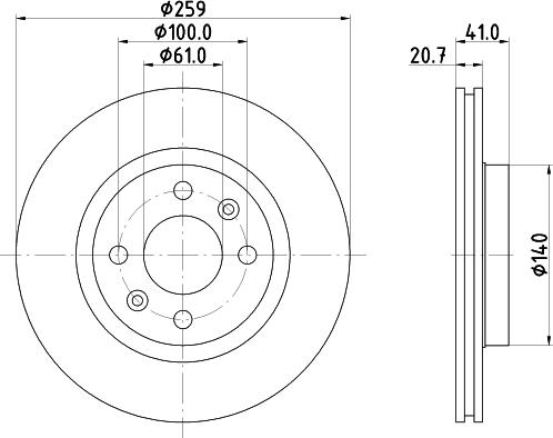 HELLA 8DD 355 134-191 - Bremžu diski www.autospares.lv