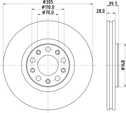 HELLA 8DD 355 126-731 - Bremžu diski www.autospares.lv