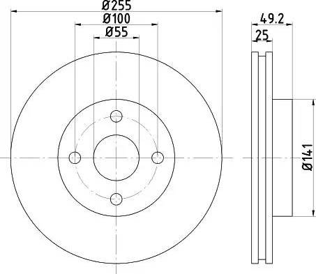 HELLA 8DD 355 120-261 - Bremžu diski www.autospares.lv