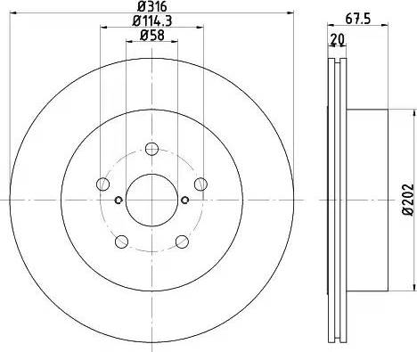 HELLA 8DD 355 120-201 - Bremžu diski autospares.lv