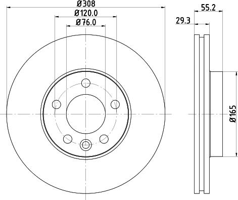 HELLA 8DD 355 128-021 - Тормозной диск www.autospares.lv