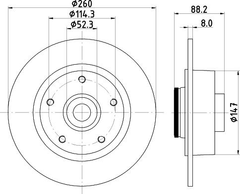 HELLA 8DD 355 123-341 - Bremžu diski autospares.lv