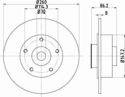 HELLA 8DD 355 120-081 - Bremžu diski autospares.lv