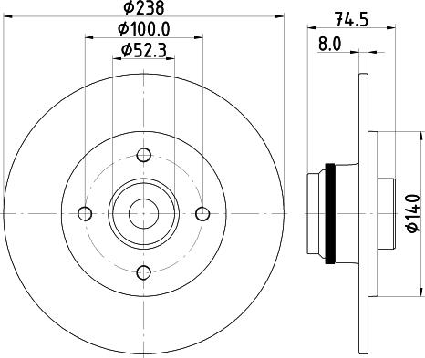 HELLA 8DD 355 123-351 - Bremžu diski autospares.lv