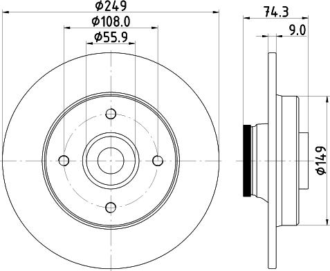 HELLA 8DD 355 123-301 - Тормозной диск www.autospares.lv